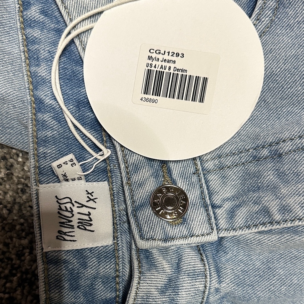 NEW Princess Polly Light Blue High Rise Jeans - Picture 4 of 4